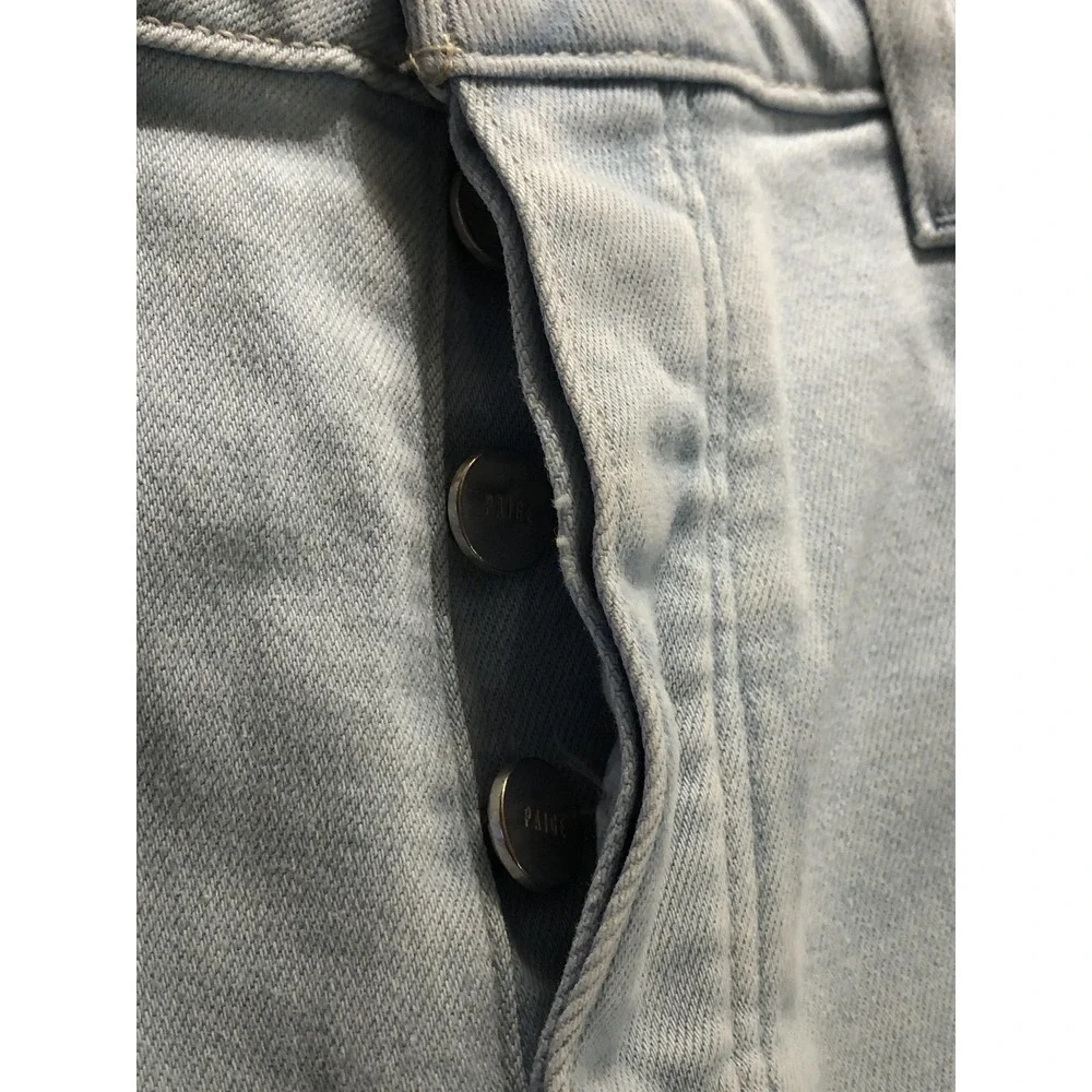 Paige Leenah Jeans Womens 33 Blue High Rise Wide Leg Light Wash Denim Stretch